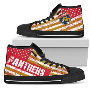 America Flag Italic Vintage Style Florida Panthers High Top Shoes