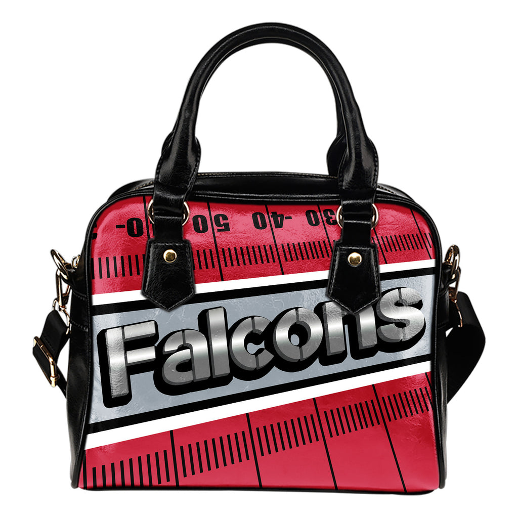 Atlanta Falcons Silver Name Colorful Shoulder Handbags