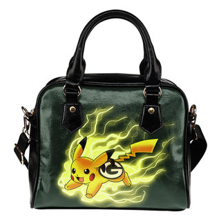 Pikachu Angry Moment Green Bay Packers Shoulder Handbags
