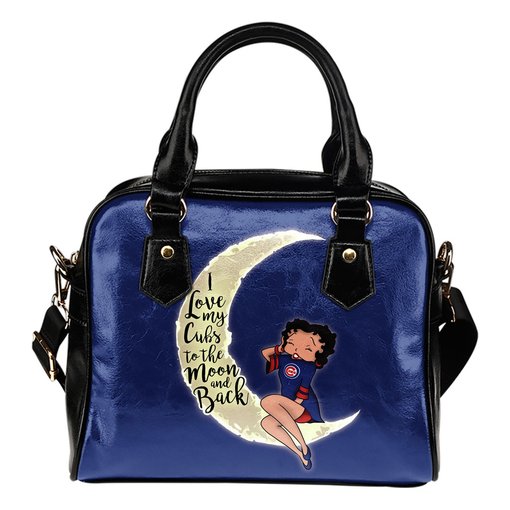 I Love My Chicago Cubs To The Moon And Back Shoulder Handbags Women Purse