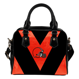 Triangle Double Separate Colour Cleveland Browns Shoulder Handbags