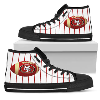 Straight Line With Deep Circle San Francisco 49ers High Top Shoes