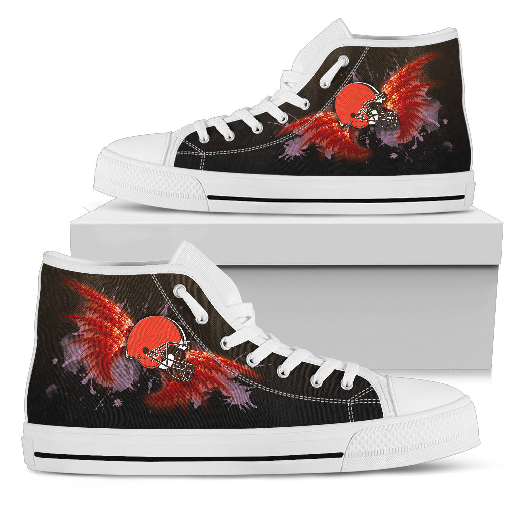 Angel Wings Cleveland Browns High Top Shoes