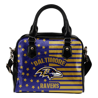 Twinkle Star With Line Baltimore Ravens Shoulder Handbags