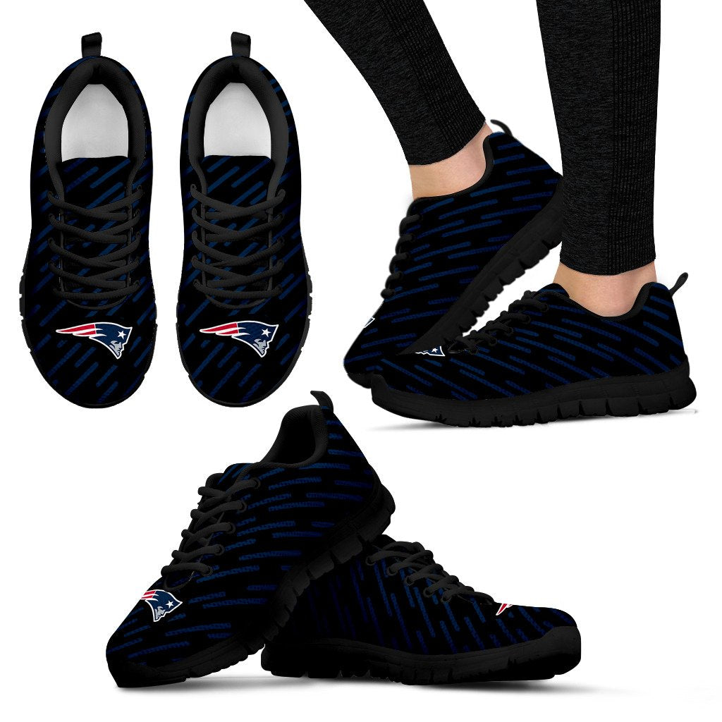 Marvelous Striped Stunning Logo New England Patriots Sneakers