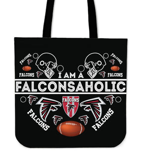 I Am A Falconsaholic Atlanta Falcons Tote Bags