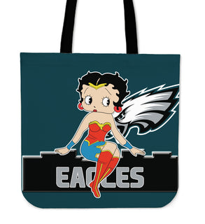 Wonder Betty Boop Philadelphia Eagles Tote Bags