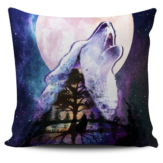 Night Wolf Pillow Cover