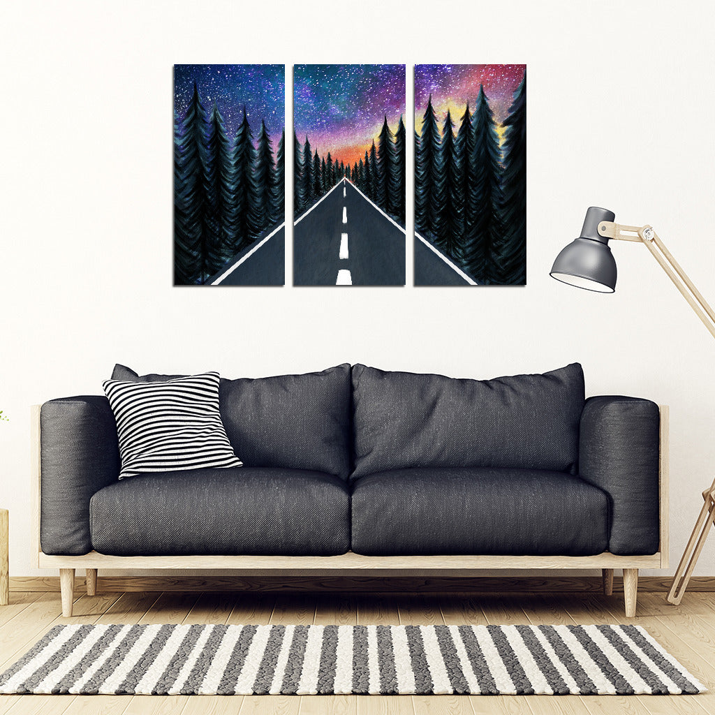 Rolling Under A Starry Sky Camping Canvas Prints