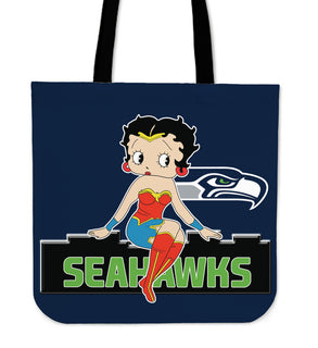 Wonder Betty Boop Seattle Seahawks Tote Bags