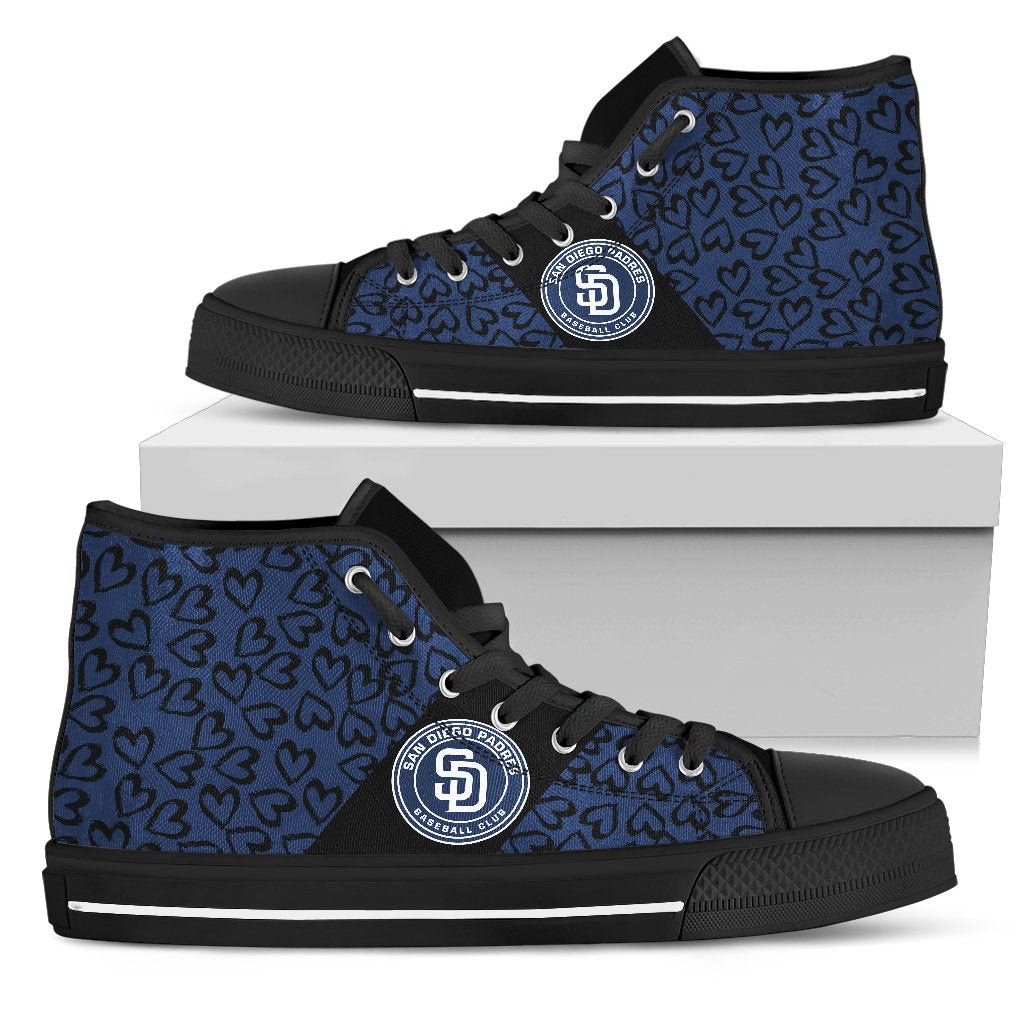 Perfect Cross Color Absolutely Nice San Diego Padres High Top Shoes