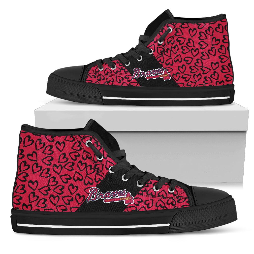 Perfect Cross Color Absolutely Nice Atlanta Braves High Top Shoes