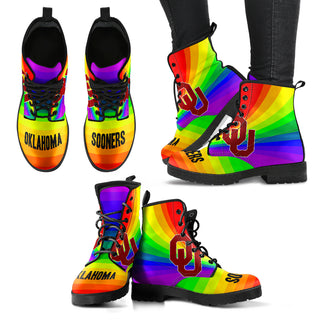 Colorful Rainbow Oklahoma Sooners Boots