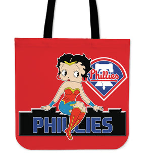 Wonder Betty Boop Philadelphia Phillies Tote Bags