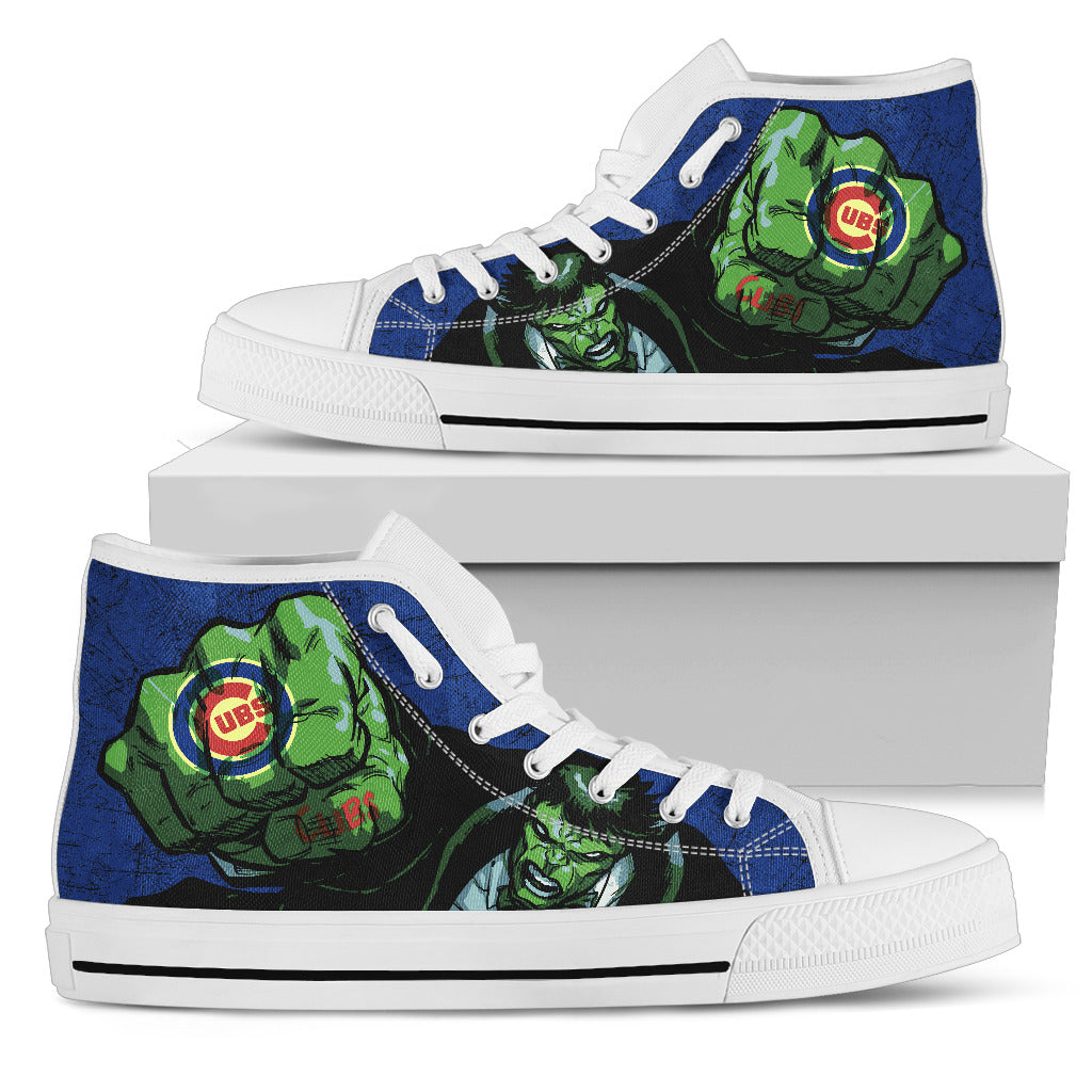 Hulk Punch Chicago Cubs High Top Shoes