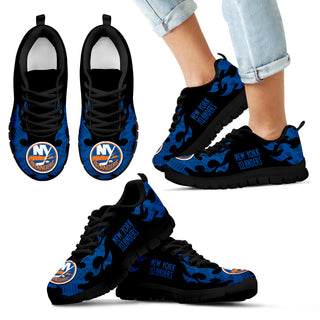 Tribal Flames Pattern New York Islanders Sneakers