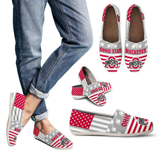 American Flag Ohio State Buckeyes Casual Shoes