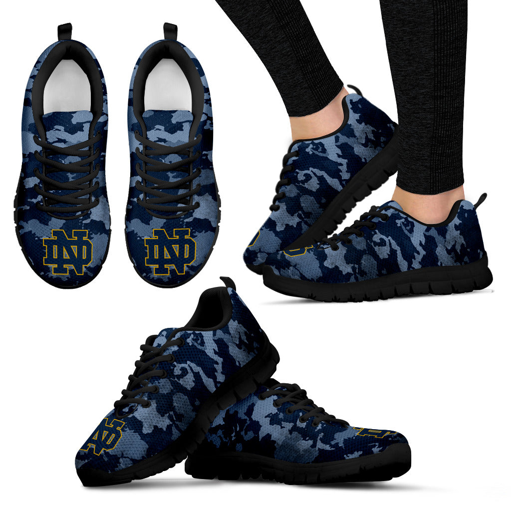 Arches Top Fabulous Camouflage Background Notre Dame Fighting Irish Sneakers