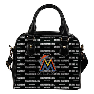 Nice Little Logo Miami Marlins Shoulder Handbags