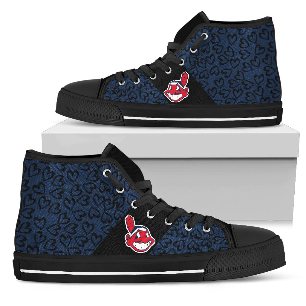 Perfect Cross Color Absolutely Nice Cleveland Indians High Top Shoes