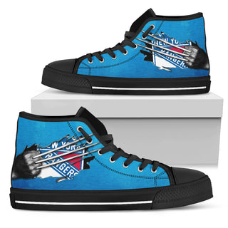 Scratch Of The Wolf New York Rangers High Top Shoes