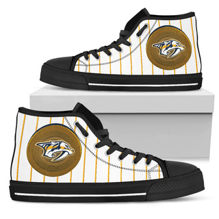 Straight Line With Deep Circle Nashville Predators High Top Shoes