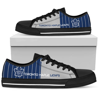 Simple Design Vertical Stripes Toronto Maple Leafs Low Top Shoes