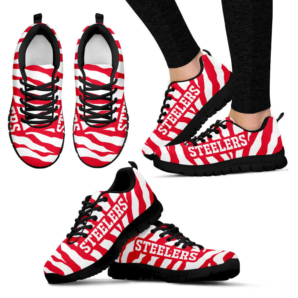 Tiger Skin Stripes Pattern Print Kansas City Chiefs Sneakers