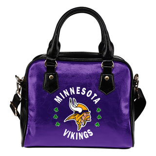 Central Beautiful Logo Circle Lucky Leaf Minnesota Vikings Shoulder Handbags