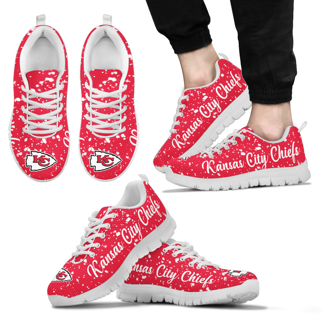 Christmas Snowing Incredible Pattern Kansas City Chiefs Sneakers