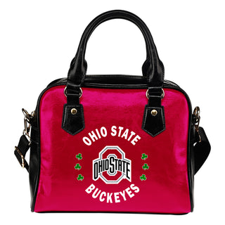 Central Beautiful Logo Circle Lucky Leaf Ohio State Buckeyes Shoulder Handbags