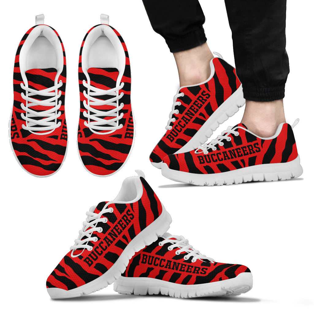 Tiger Skin Stripes Pattern Print Tampa Bay Buccaneers Sneakers