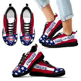 Proud Of American Flag Three Line Philadelphia Phillies Sneakers