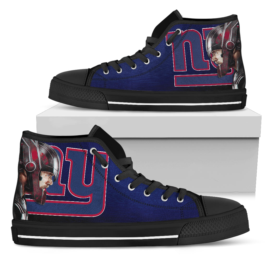 Thor Head Beside New York Giants High Top Shoes