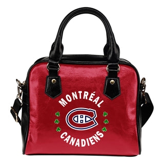 Central Beautiful Logo Circle Lucky Leaf Montréal Canadiens Shoulder Handbags