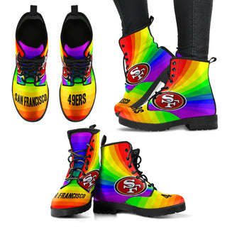 Colorful Rainbow San Francisco 49ers Boots