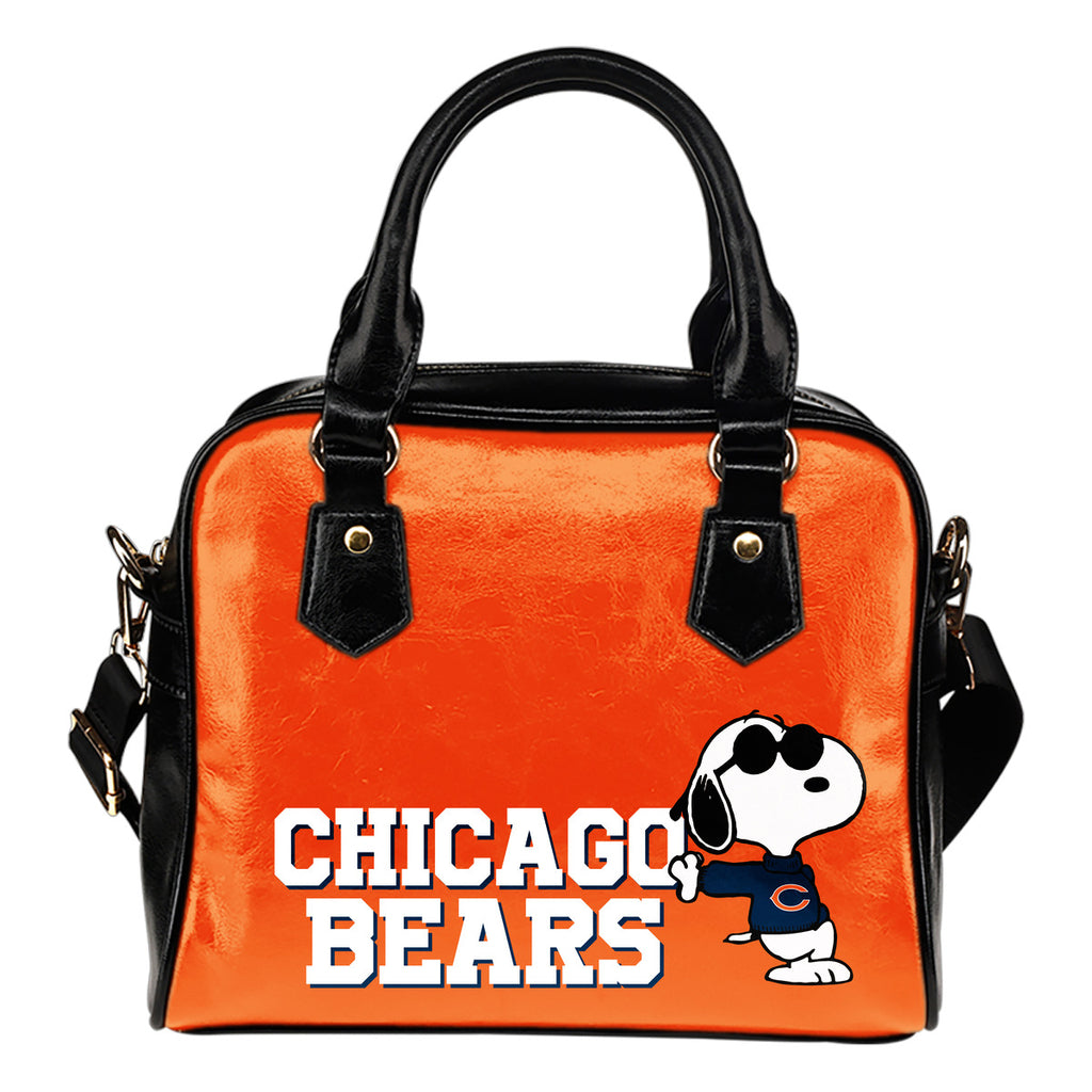 Chicago Bears Cool Sunglasses Snoopy Shoulder Handbags Women Purse