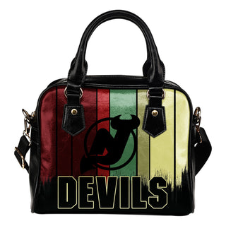 Vintage Silhouette New Jersey Devils Purse Shoulder Handbag