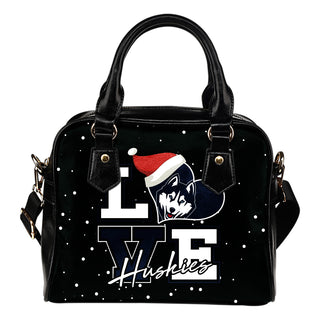 Love Word Christmas Sweet Connecticut Huskies Shoulder Handbags