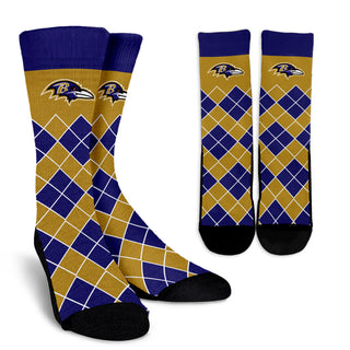 Gorgeous Baltimore Ravens Argyle Socks