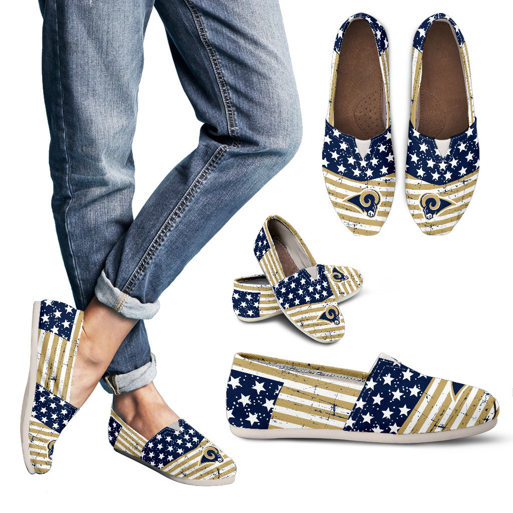 Star Stripers America Flag Los Angeles Rams Women Casual Shoes