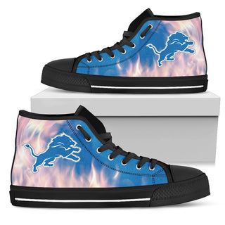 Fighting Like Fire Detroit Lions High Top Shoes
