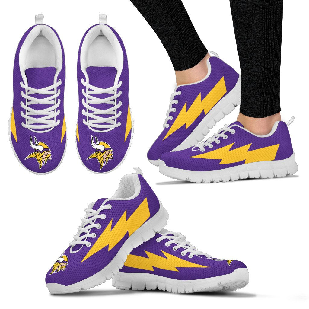Funny Style Minnesota Vikings Sneakers Thunder Lightning Amazing Logo