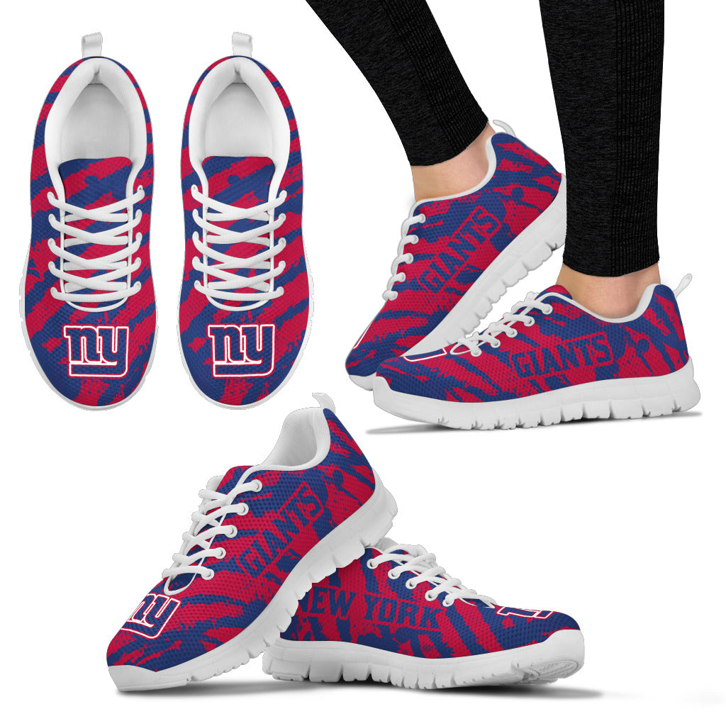 Stripes Pattern Print New York Giants Sneakers V3