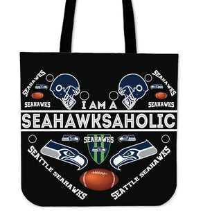 I Am A Seahawksaholic Seattle Seahawks Tote Bags