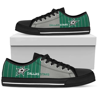 Simple Design Vertical Stripes Dallas Stars Low Top Shoes