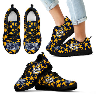 Puzzle Logo With Nashville Predators Sneakers