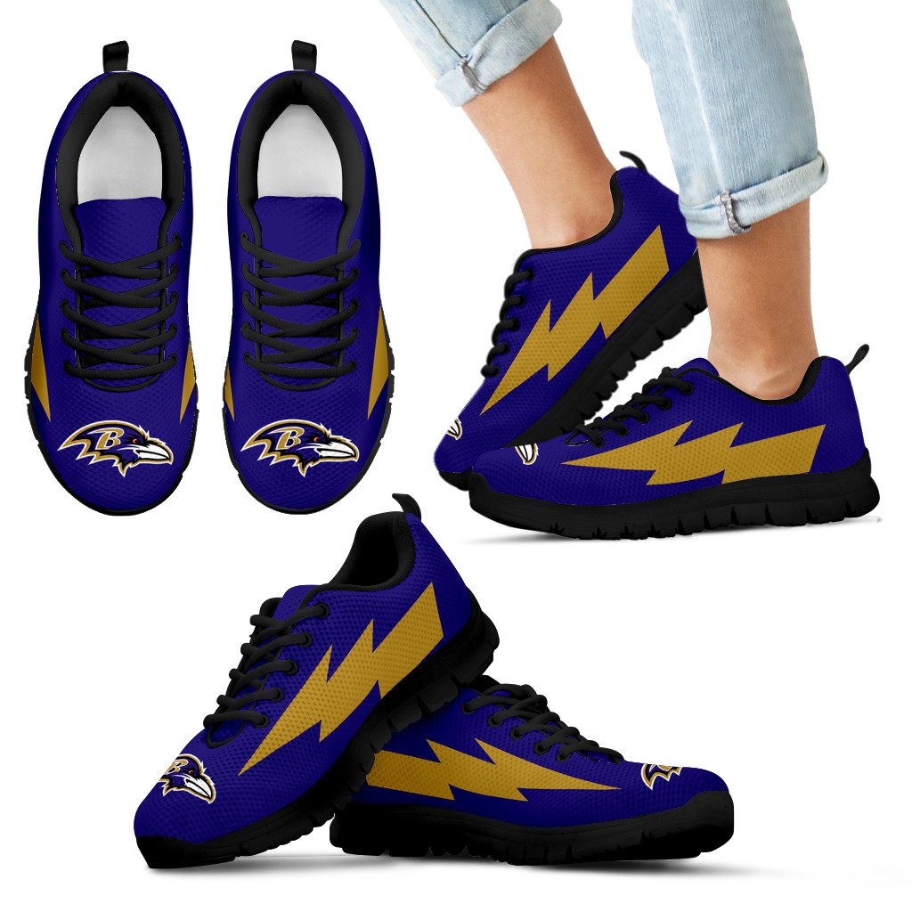 Lovely Baltimore Ravens Sneakers Thunder Lightning Amazing Logo