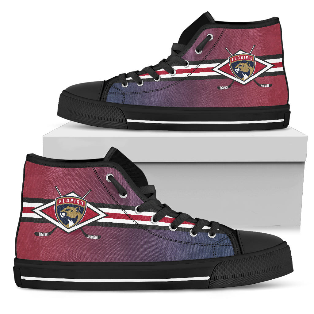 Double Stick Check Florida Panthers High Top Shoes