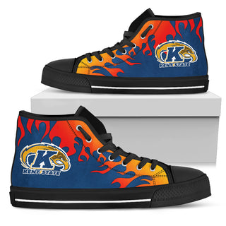 Fire Burning Fierce Strong Logo Kent State Golden Flashes High Top Shoes